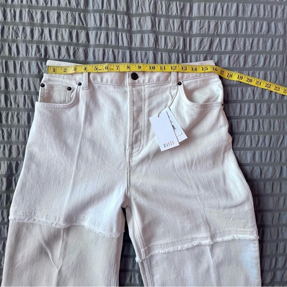 Rails NWT Getty Crop Wide Leg Ecru Patchwork Jeans Raw Hem Button Fly Women’s 31 - Picture 7 of 11